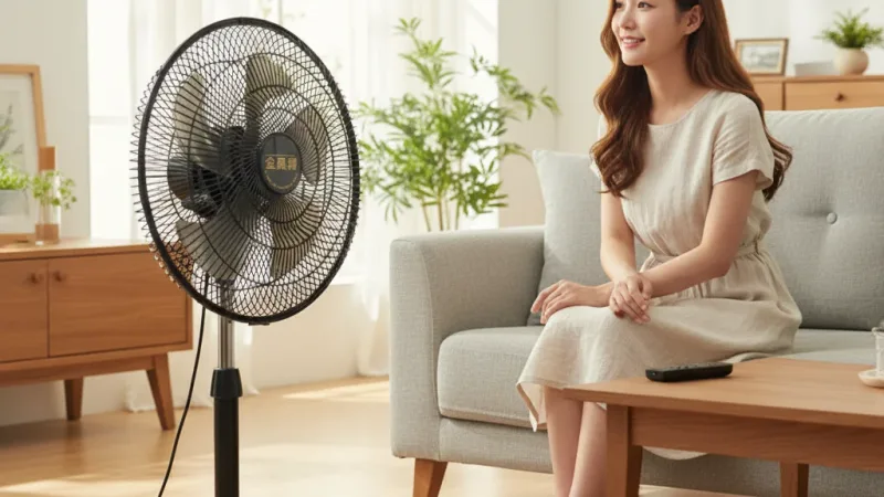 金展輝 14吋 外旋循環扇 360轉 立扇 電風扇 涼風扇 AC風扇 工業扇 電扇 循環扇 擺頭風扇 AB-1412 實際使用情境照 — 循環扇推薦