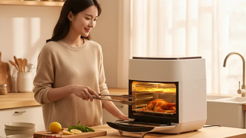 15L可視氣炸鍋 110V 氣炸鍋 中性氣炸鍋 空氣炸鍋 電烤盤 氣炸鍋烤箱 大容量氣炸鍋 氣炸烤箱 小烤箱 透明氣炸鍋 實際使用情境照 — 氣炸鍋推薦