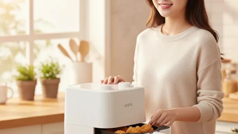 Arlink雅聯 3D熱氣旋 2L健康美型 氣炸鍋 AF205|小型氣炸鍋 汽炸鍋 空氣炸鍋 抽屜式 不沾內膽 好清潔 實際使用情境照 — 氣炸鍋推薦