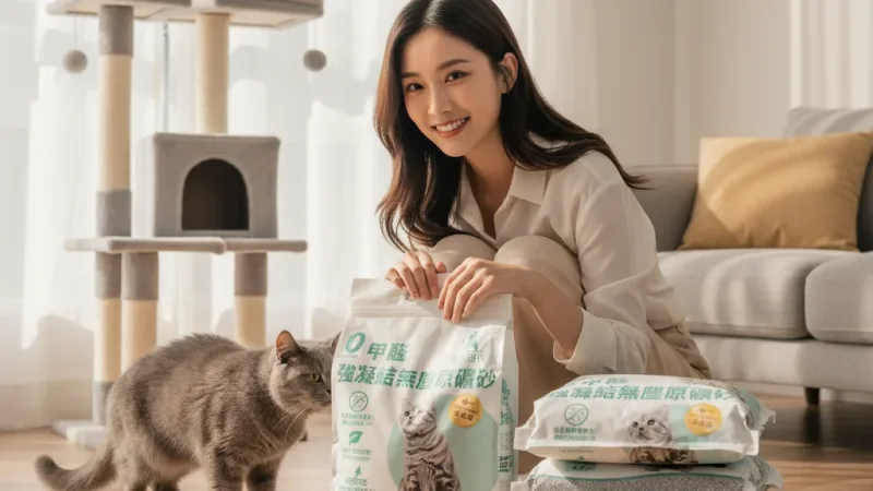 毛孩時代 貓砂礦砂4包<4kg/包>0甲醛強凝結無塵原礦砂-市場唯一同時通過 SGS 及 Intertek 檢驗 實際使用情境照 — 貓咪礦砂推薦