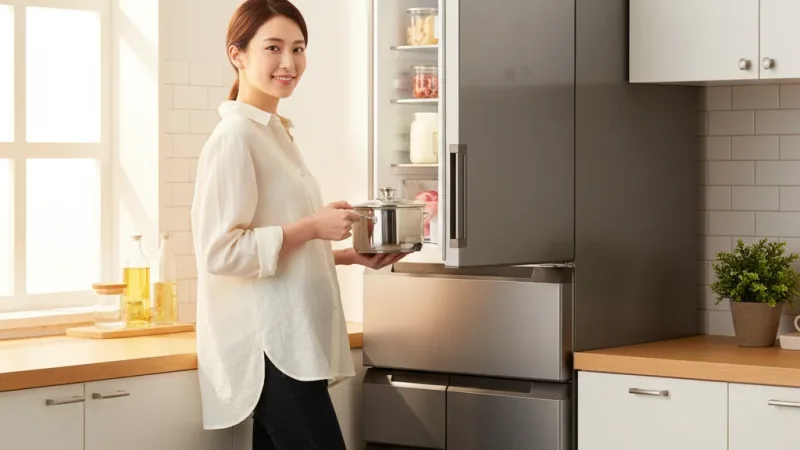 SHARP夏普 504L一級能效自動除菌離子任意門變頻冰箱 SJ-MW51KT-H 灰 送單柄歐洲鍋 實際使用情境照 — 變頻冰箱推薦