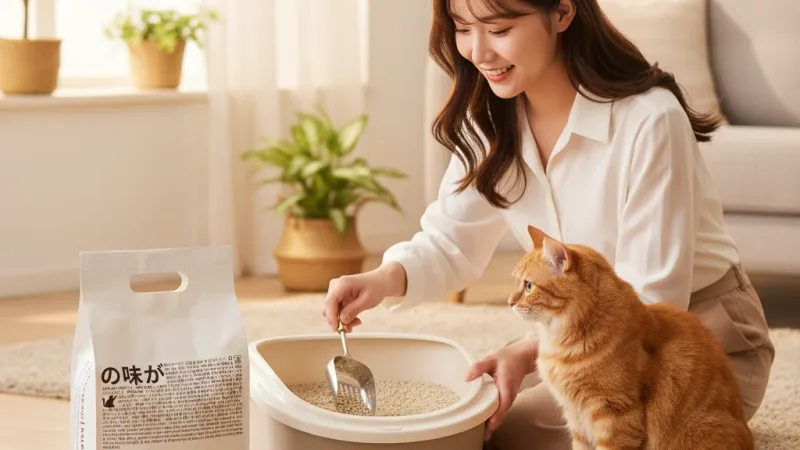 日本品牌 椰殼超強除臭 添加環境益生菌 豆腐砂 除臭豆腐貓砂6L吸水大容量 混合砂 豆腐砂 豆腐 貓沙 貓砂 實際使用情境照 — 豆腐砂推薦