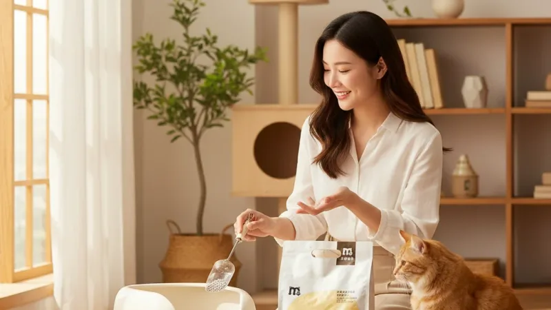 日本监製 木薯豆腐砂超強吸附 豆腐砂 除臭豆腐貓砂6L吸水大容量 混合砂 豆腐砂 豆腐 不粘底 快速結團 實際使用情境照 — 豆腐砂推薦