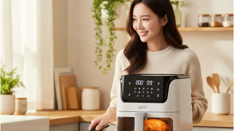 Arlink雅聯 黑白大廚 6L 液晶觸控 透視氣炸鍋 AF808|氣炸鍋 汽炸鍋 空氣炸鍋 不沾內膽 抽屜式 大容量 實際使用情境照 — 氣炸鍋推薦