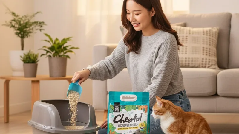 怪獸部落 費洛蒙紓壓貓砂 條形豆腐砂 7L/包 豆腐砂 貓砂 貓沙 除臭 貓 貓咪 寵物 用品 實際使用情境照 — 豆腐砂推薦