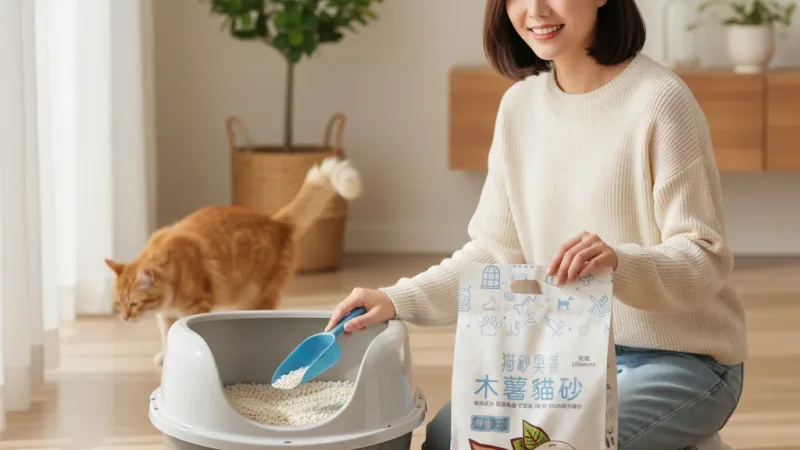 純木薯貓砂 奧義 超凝結 不黏底 8包 6L 吸水除臭強 取代礦砂 混合砂 豆腐砂 貓沙 無塵 少量可沖馬桶 實際使用情境照 — 豆腐砂推薦