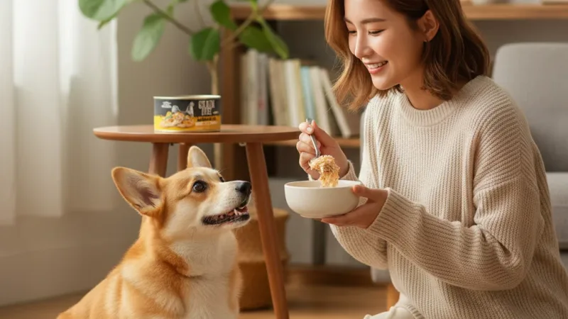 🐶喵尼一犬🐱超越巔峰 狗罐頭 無穀狗罐 低敏狗罐 80g 副食罐 無穀犬罐 狗罐頭 白肉罐頭 晶凍罐 超越顛峰 實際使用情境照 — 狗罐頭推薦