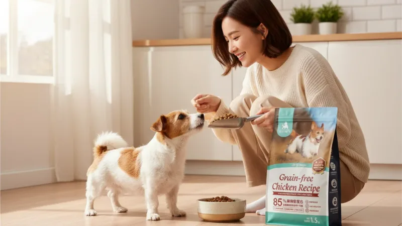 毛孩時代 85%鮮雞肉無穀全犬糧1.5kg/包(腸胃保健、無穀飼料、狗飼料) 實際使用情境照 — 狗飼料推薦