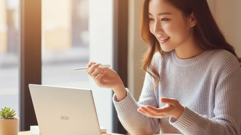 Acer宏碁 Swift SFL14-54M-52F2 CU5-115U 16GB 512GB 999g極輕薄筆電 使用情境示意圖 — Acer 筆記型電腦推薦