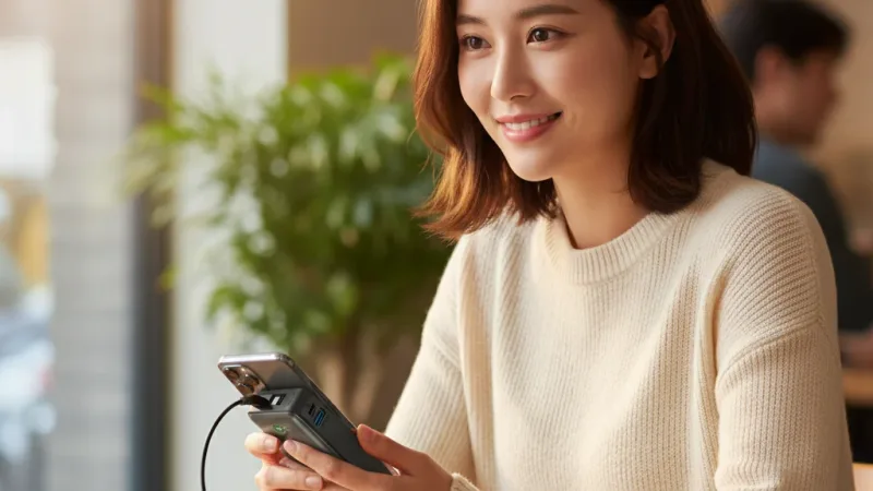 ANKER 36Wh 機身標示 10000mAh 30W 1C1A 行動電源 自帶USB-C線 A1259 實際使用情境照 — 行動電源推薦