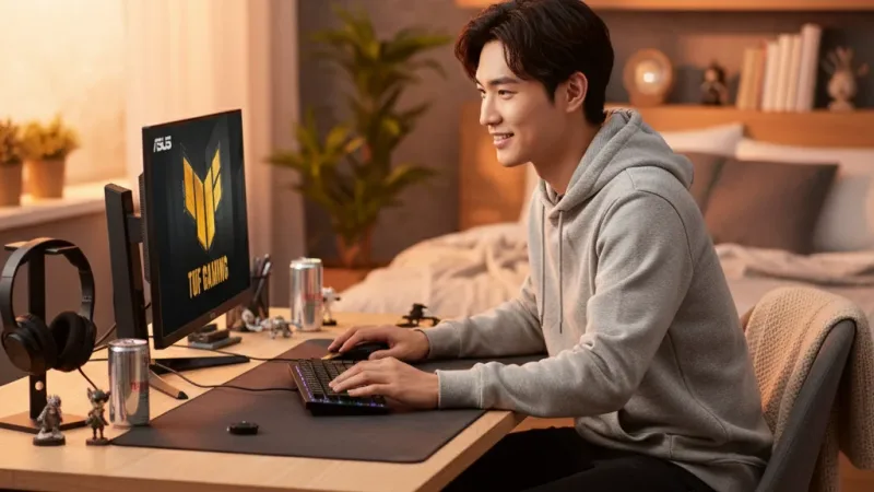 ASUS 華碩 TUF Gaming VG249QE5A 電競螢幕 24吋 146Hz FHD 1ms 內建喇叭 實際使用情境照 — ROG華碩電競螢幕推薦