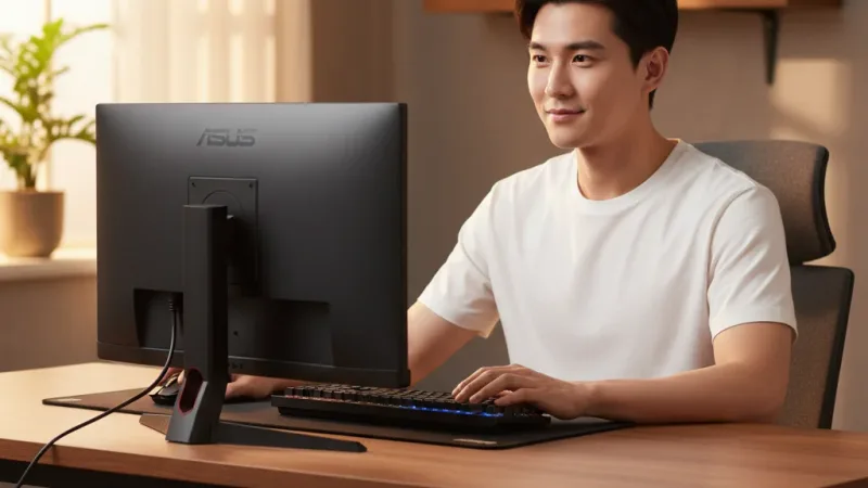 ASUS 華碩 TUF Gaming VG249QM5A 電競螢幕 24吋 240Hz FHD 1ms 內建喇叭 實際使用情境照 — ROG華碩電競螢幕推薦
