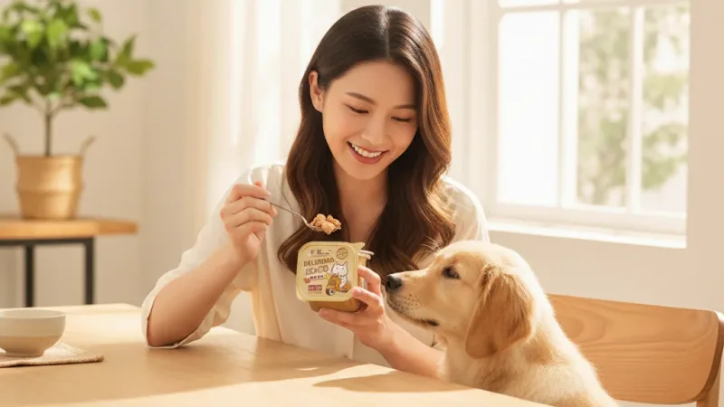 嘟比寵物 卡默CAMO 鮮食犬餐盒 狗餐盒 主食餐盒 狗罐頭 主食罐 100g 實際使用情境照 — 狗罐頭推薦