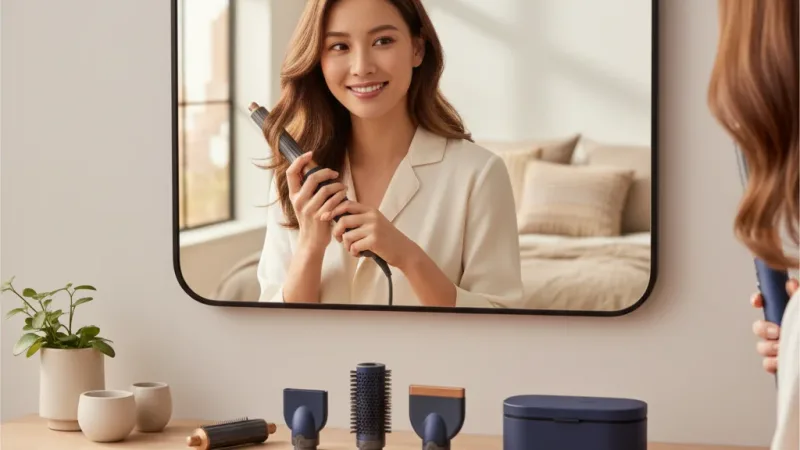 Dyson Airwrap 多功能吹風機/造型器/吹整器 HS05 普魯士藍 禮盒版 原廠公司貨2年保固【蝦皮獨家優惠】 實際使用情境照 — dyson戴森吹風機推薦