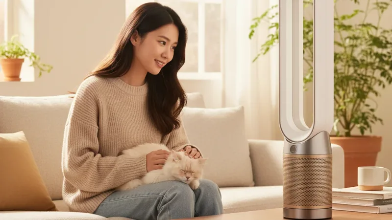 Dyson Purifier Cool TP09 除甲醛偵測二合一空氣清淨機 寵物好評推薦 會員領券再折【蝦皮獨家】 實際使用情境照 — dyson戴森空氣清淨機推薦