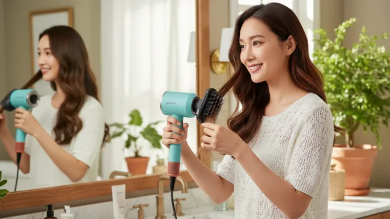 Dyson Supersonic HD16智能溫控吹風機 綠松石/粉霧玫瑰 2年保固 【蝦皮獨家綠松石】最後30台 實際使用情境照 — dyson戴森吹風機推薦
