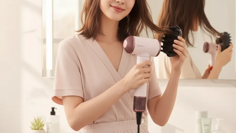 Dyson Supersonic r HD17 精準造型輕量吹風機 粉霧玫瑰 限定色全新上市 2年保固【造型師推薦款】 實際使用情境照 — dyson戴森吹風機推薦