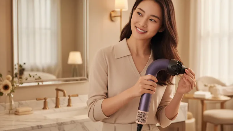 Dyson Supersonic r HD17 精準造型輕量吹風機 雲霧紫限定色全新上市 2年保固【造型師推薦款】 實際使用情境照 — dyson戴森吹風機推薦