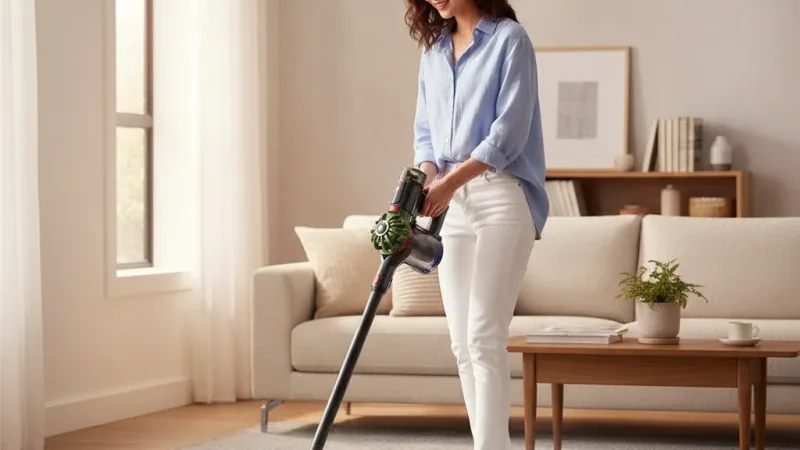 Dyson V8 SV55 Cyclone 全新無線吸塵器/減少塵蟎附著機 入門首選 續航60分鐘 一鍵啟動【現貨供應】 實際使用情境照 — 吸塵器推薦