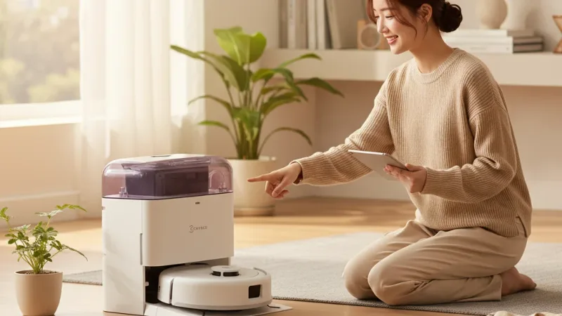 ECOVACS 科沃斯 全新DEEBOT mini 全能掃拖機器人(超小機身/全能基站/毛髮不纏繞/靜音清潔/四色任選) 實際使用情境照 — 掃地機器人推薦