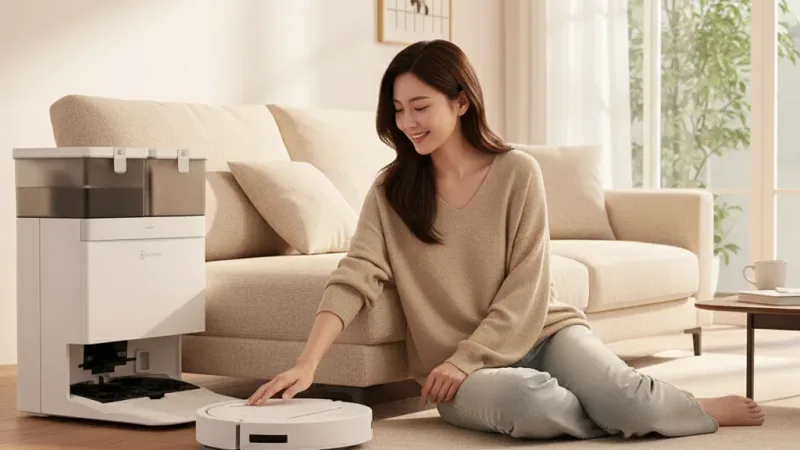 ECOVACS 科沃斯 T50 PRO OMNI超薄全覆蓋全能旗艦掃拖機器人(超薄81MM/高溫洗烘/萬物沿邊) 實際使用情境照 — 掃地機器人推薦