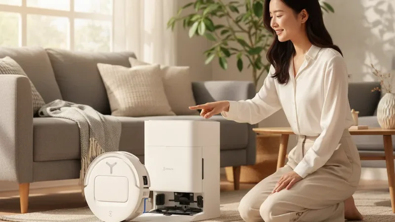 ECOVACS 科沃斯 T80 OMNI 全新一代滾筒活水洗地機器人 (邊洗邊拖/16倍壓強/無縫貼邊) 實際使用情境照 — 掃地機器人推薦