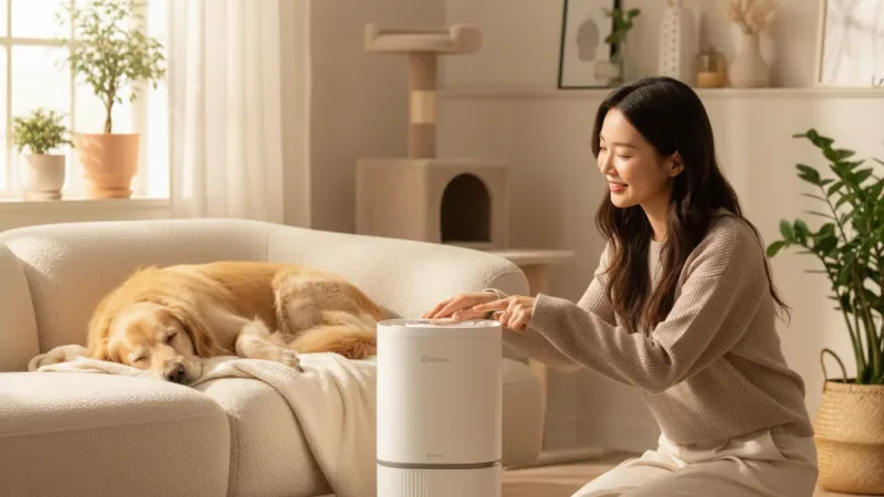Electrolux 伊萊克斯 極適家居500寵物適合敏感族群空氣清淨機 EP53-45SWA(毛寵心淨機) 實際使用情境照 — 空氣清淨機推薦