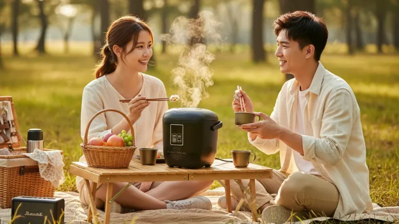 樂活不露 EP-302 二代 天后鍋 0.9L 三人份電子鍋 三色 迷你電鍋 飯鍋 燉湯鍋 炊飯 露營 悠遊戶外 實際使用情境照 — 電子鍋推薦