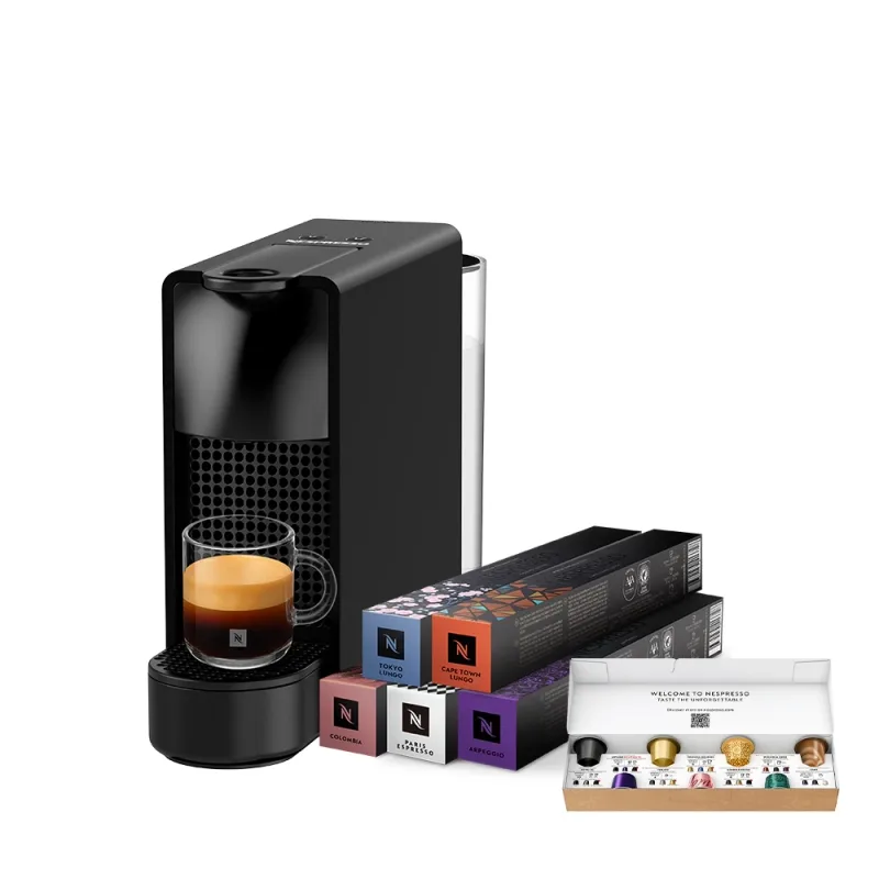 【Nespresso】膠囊咖啡機Essenza Mini(四色任選) & 50顆膠囊組(贈咖啡組)