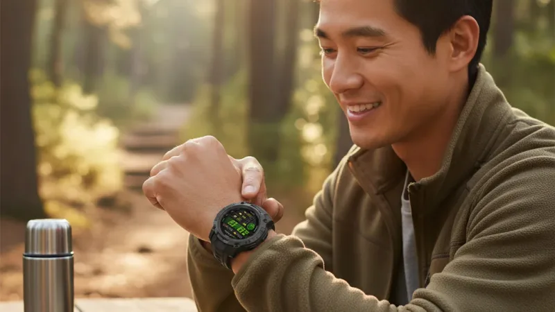 GARMIN Instinct 3 Amoled 本我系列GPS腕錶 50mm 戰術版 實際使用情境照 — GARMIN運動手錶推薦