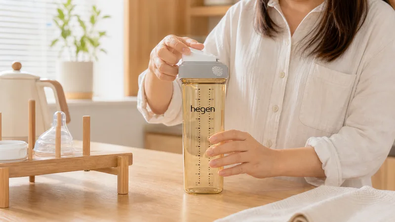 【蝦皮直營】hegen金色PPSU多功能方圓型寬口水瓶(1.0/2.0)330ml(共四色)|古北町總代理 實際使用情境照 — 奶瓶推薦