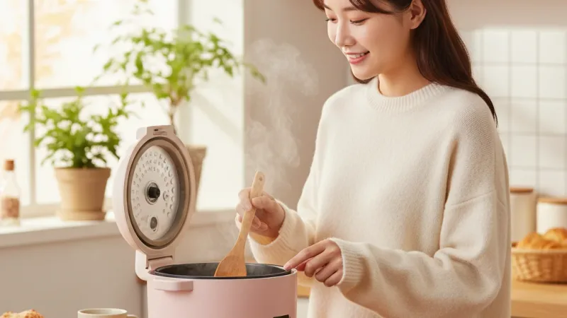日本BRUNO 款 微電腦多功能電子鍋BOE127 粉色電子鍋 少女心 燉煮蒸 一機搞定 實際使用情境照 — 電子鍋推薦