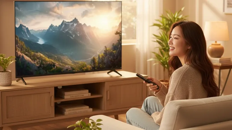 iNclo 55吋 4K QLED 原生120Hz Google TV 智慧顯示器|智慧電視,55QUH300 實際使用情境照 — 智慧型電視推薦