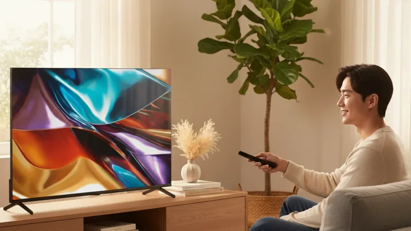 iNclo 55吋 4K QLED Google TV 5.0 智慧顯示器|智慧電視,55QUH100 實際使用情境照 — 智慧型電視推薦