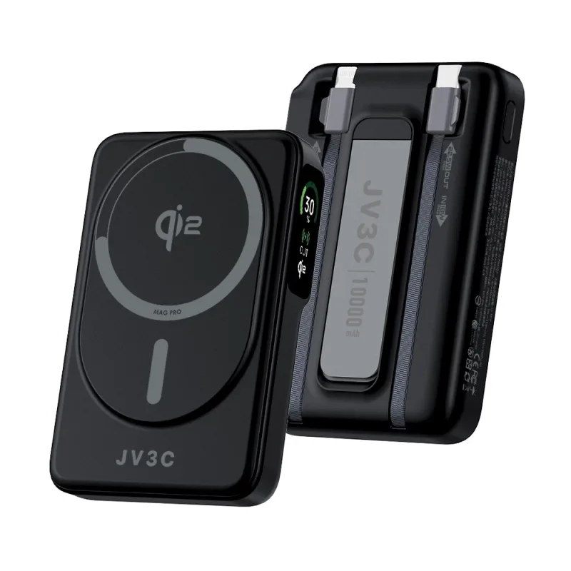 JV3C MAG PRO Qi2 無線充支架行動電源 10000 行動電源 自帶線 支架 Qi2認證 充電寶 移動電源 商品圖片