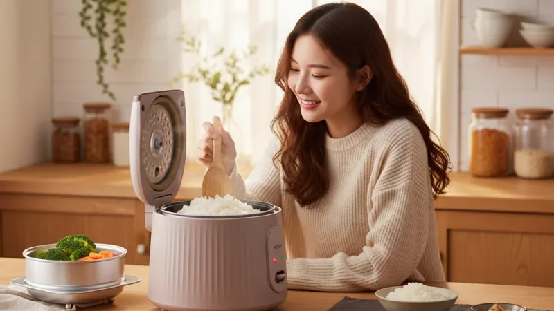 KINYO 電子鍋 送蒸架 不沾塗層內鍋 自動保溫 |蒸 煮 炊 電子鍋 實際使用情境照 — 電子鍋推薦