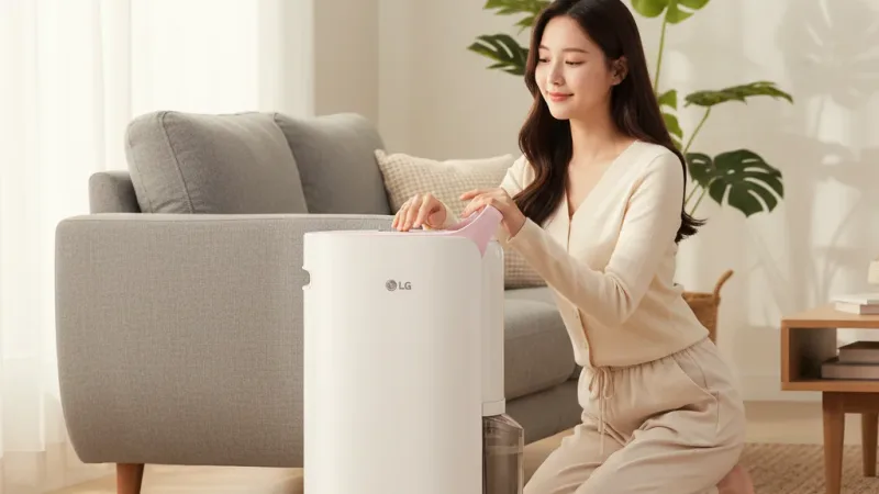 LG樂金 MD161QPK3 WiFi變頻除濕機-粉紅/16公升 實際使用情境照 — 除濕機推薦