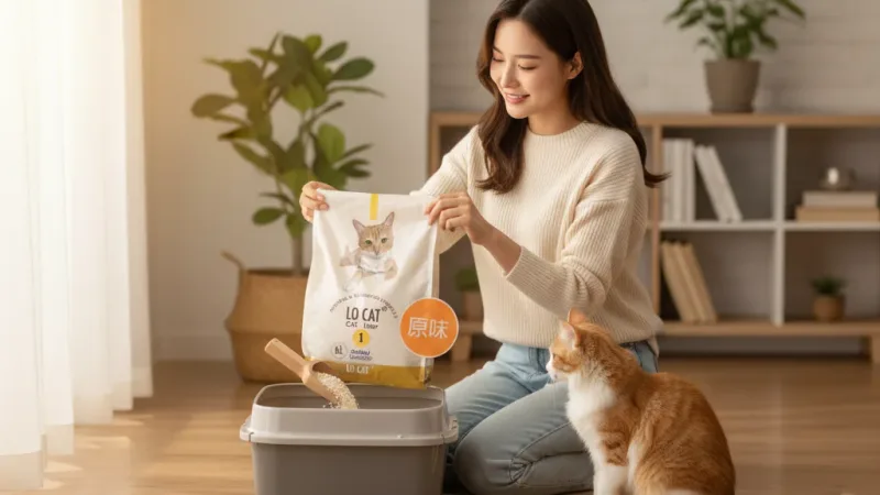 LOCAT 3.0 2.5kg 豆腐貓砂 8包 享 豆腐砂 可沖馬桶 6升 貓砂 環保砂 原味 綠茶 薰衣草 歐 實際使用情境照 — 豆腐砂推薦