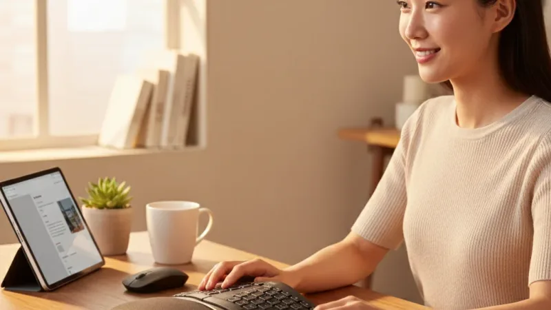 Logitech 羅技 ERGO K860人體工學鍵盤 實際使用情境照 — Logitech羅技鍵盤推薦