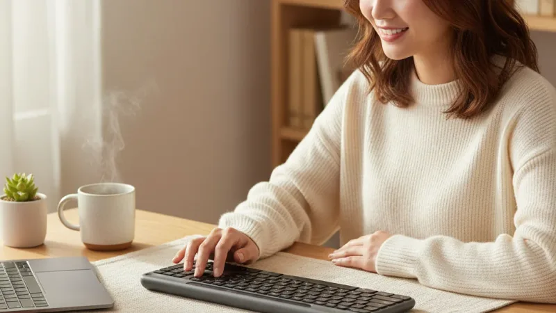 Logitech 羅技 K980無線鍵盤 實際使用情境照 — Logitech羅技鍵盤推薦