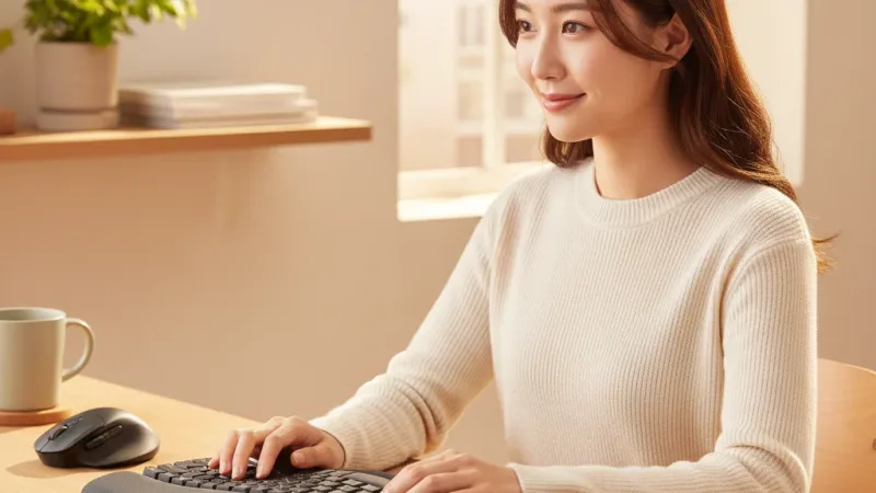 Logitech 羅技 Wave Keys 人體工學鍵盤(WaveKeys) 實際使用情境照 — Logitech羅技鍵盤推薦