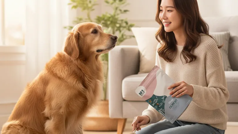 Abao M系列犬糧- 7包組(5.25公斤)|寵物犬糧拌飯|狗飼料 乾糧 狗主食 實際使用情境照 — 狗飼料推薦