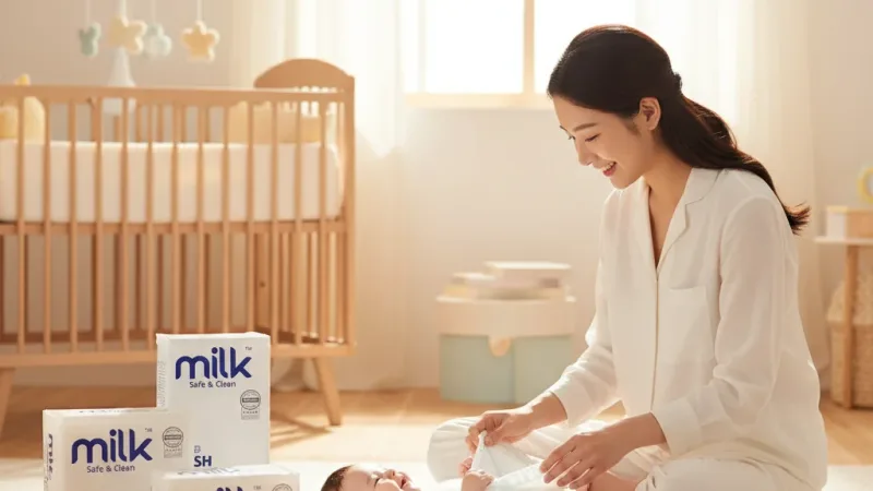 MILK 鎖水芯 牛奶尿布 黏貼型 使用情境