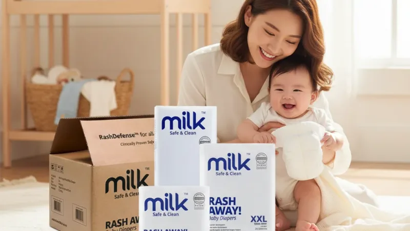 MILK 鎖水芯 牛奶尿布 黏貼型 使用情境