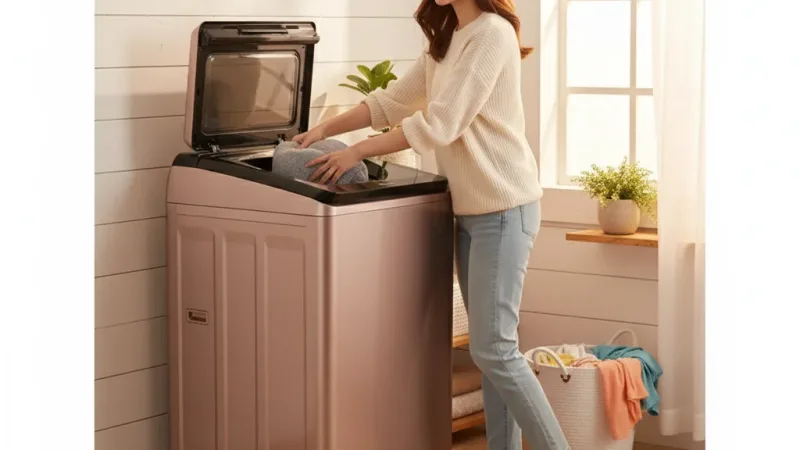 Panasonic 國際牌 15公斤 雙科技 變頻 直立式 洗衣機 NA-V150MT-PN 玫瑰金 實際使用情境照 — 變頻洗衣機推薦