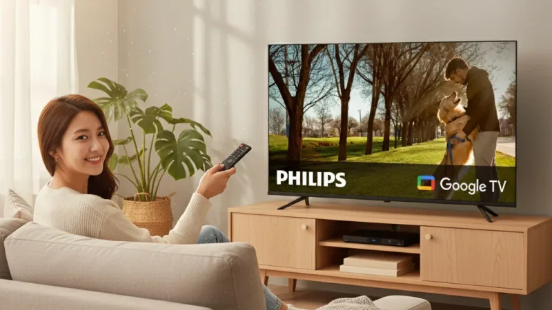 Philips 飛利浦 50型4K Google TV 智慧顯示器 50PUH7100 (不含安裝) 實際使用情境照 — 智慧型電視推薦