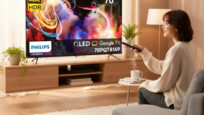 【良品特賣】Philips 飛利浦 70型4K QLED GoogleTV 智慧顯示器 70PQT8169(含基本安裝) 實際使用情境照 — Philips飛利浦智慧電視推薦