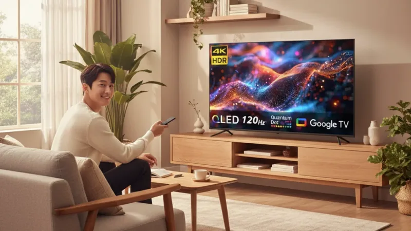 Philips 飛利浦 75型4K 120Hz QLED GoogleTV 智慧顯示器 75PQT8369(含基本安裝) 實際使用情境照 — Philips飛利浦智慧電視推薦