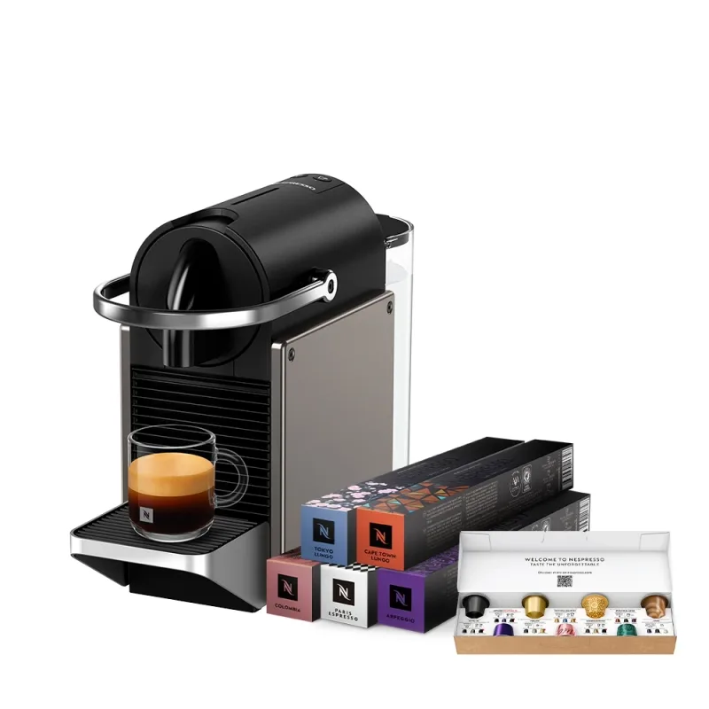 【Nespresso】膠囊咖啡機 Pixie(三色任選) & 訂製時光咖啡50顆膠囊組 (贈咖啡組) 商品圖片