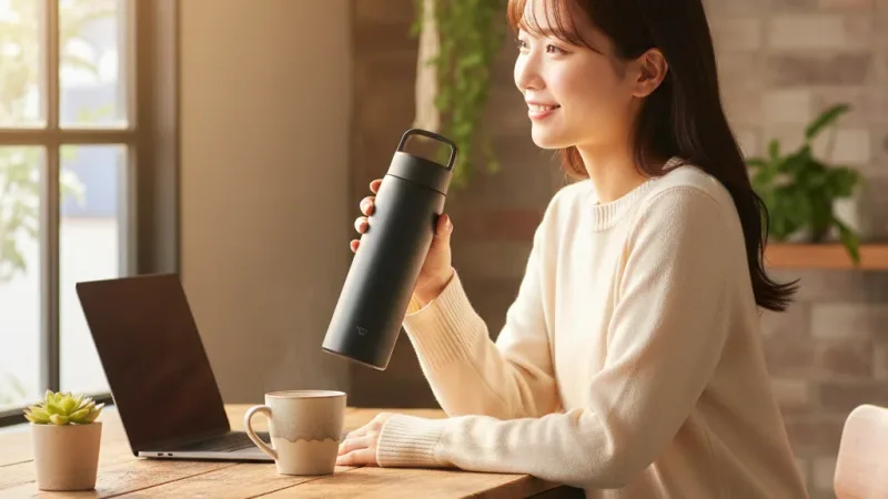 不銹鋼真空吊環保溫保冷杯(SU-DA100)|1.0L 使用情境